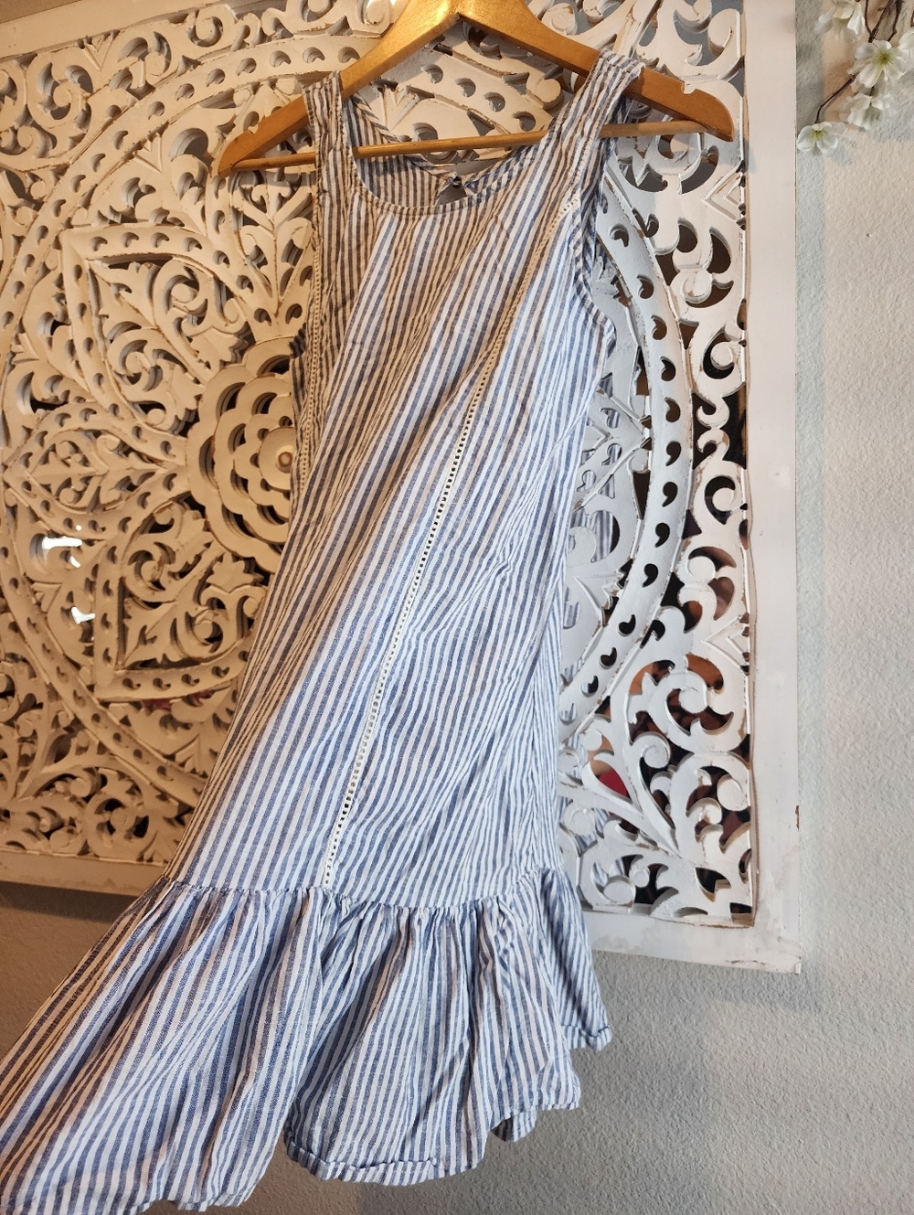ELEMENT STRIPES MINI DRESS ASYMETHRICAL SLEVELESS BACK KEYHOLE UNLINED SZ SMALL - Picture 9 of 15
